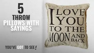 Top 10 Throw Pillows With Sayings [Winter 2018 ]: Creative Co-Op DA6341 Love You to the Moon and