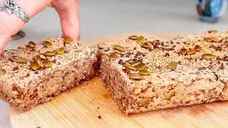 Овсянка и льняное семя, самый полезный и вкусный овсяный хлеб без муки