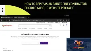 How to apply Asian paints fine// contractor eligible Kaise ho website per Kaise Naam aaega  #blog