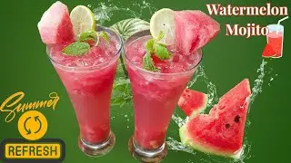 Refreshing Watermelon Mojito | Watermelon Mojito Mocktail | Mocktail Recipe | Summer Drinks