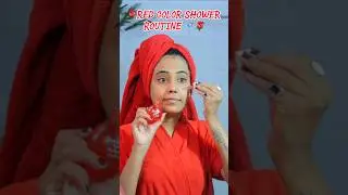 Red color shower Routine🌹🚿 #shorts #youtubeshorts #youtube #ytshorts #trending #viral #skincare #yt