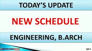 New Activity schedule for BE. Engineering and B. Arch.