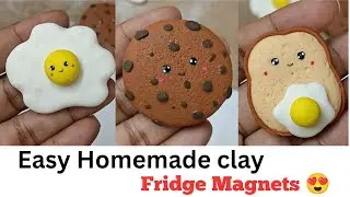 Simple & Easy Clay Fridge magnets #homemadeclay #clay #fridgemagnets #miniature #homedecor #diy 