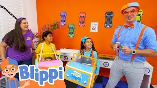 🏡Blippi's Backyard Race Cars!🏎️ | Blippi | Moonbug Kids - Space Cartoons for Kids