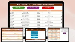 Education R&D AI Implementation Calendar in Excel