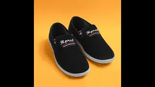 Hpral Mens Slip Ons Casual Trainers-Black-NA12393