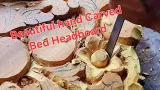 Beautiful hand Carved Bed Headboard work in progress 