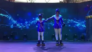 Female Kids Duo Roller Skating Beautiful Circus Act Variety Show