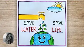 Water Conservation Drawing😍 | Save Earth Drawing | Save Water Drawing | Chitra