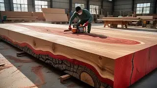 Finding Artistic Value From Special Wood Logs:  Make Monolithic Coffee Table With Impressive Design