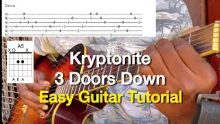 How to play &lsquo;Kryptonite&rsquo; by 3 Doors Down On Guitar | Intro Riff | Robby Choongo