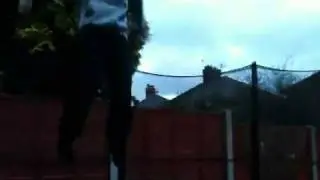 Aaron evans flips on trampoline