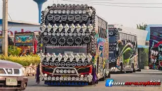 ขบวน11บัสซุปตาร์ 2แอร์ 9พัดลม หล่อๆทุกบัส วิ่งออกจากร้านของฝาก Bus thailand