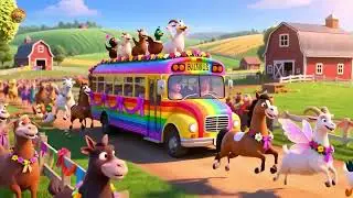 Rainbow Farm Boom Bus Fun 🌈🚌 | Learn Colors & Numbers for Kids | Fun Preschool Adventure