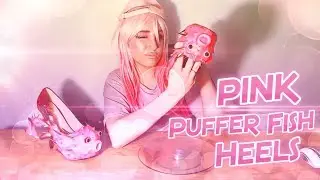 Pink Puffer Fish Heels Elusive Rabbit Cosplay Costume Spike Glitter DIY Time Lapse Tutorial How To