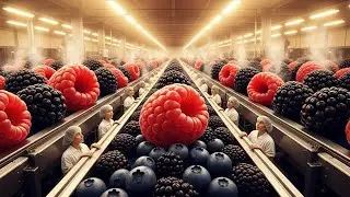 Inside a Fruit Leather Factory From Berry Puree to Rolled Dehydrated Sheets (Full Process)