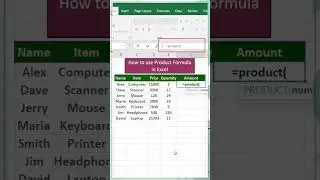 How to use Product Formula in Excel? 👍| #62 Excel Tricks | #shorts #youtubeshorts #exceltutorial