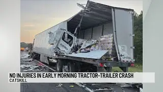 No injuries in Catskill tractor-trailer crash