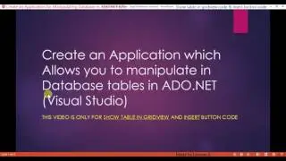 2. Show Table data in GridView and Insert button's code