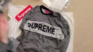 Supreme SS17 Pickup/Unboxing Week 5 'Glitter Arc Hood Sweatshirt, Tonal Stripe Logo Crewneck'