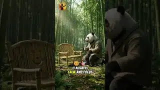 Panda's Perfect Coffee Moment in the Bamboo Forest #relaxation #shorts #asmr