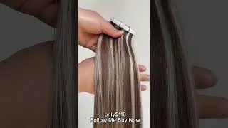 lovebeautywig | 16inch Highlight 6/60 Weft Tape In Hair Extensions #tapeins #weftextensions