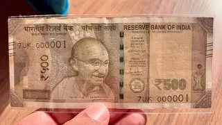 Superb collection😍 Indian 500 rupees unc note with fancy number 1 #4k #notes #money #collection