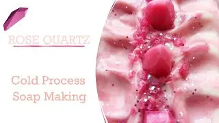 Rose Quartz Zebra Layers Cold Process Soap with MP Crystals