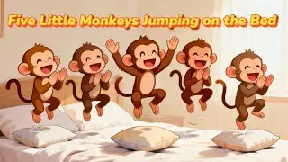 🐒 Five Little Monkeys Jumping on the Bed 🛏️ #FiveLittleMonkeys #KidsRhymes #NurseryRhymes #reels