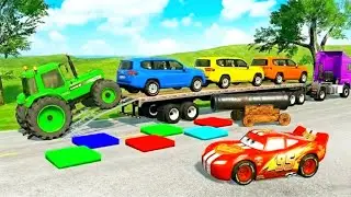 Flatbed Truck Transformation video McQueen Vs Man Truck video Beamng driving video kids video 