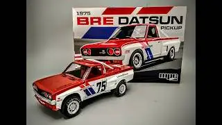 1975 BRE Datsun Nissan Mini Truck 1/25 Scale Model Kit Build How To Assemble and White Letter Tires