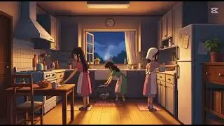 Quiet Rain Evening | Cozy Family Soup Cooking | Ghibli-Style ASMR No Music