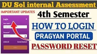 DU SOL 4th Semester Pragyan Portal Login 2025 l password Reset l How to login On LMS Portal #dusol
