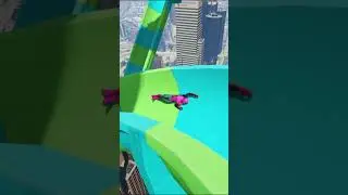 GTA 5 Epic Funny Water Slide Ragdoll V's Pink Spiderman Ranger Water Slide Jump/Fail #gta 336 #viral