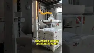 Unpacking &feeding in a plastics plant😎 #palletizer #automation #palletizingrobot#robot#stacking