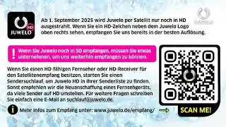 Juwelo - Einblendung & Infotafel zur SD-Abschaltung, Juli 2025