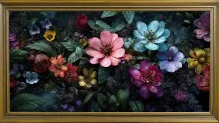 Colorful Wildflowers, Vintage Floral Painting | Framed TV Art