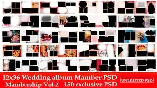 12x36 album design PSD 2026 NEW 150 FILE DOWNLOAD ALBUM PSD WEDDING ALBUM MAMBERSHIP VOL-2 DESIGN