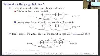 Benjamin S&oslash;gaard, &ldquo;Matrix Product States for (1+1)d Gauge Theories&rdquo;