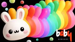 Baby Sensory Bunny 🐰🌈High Contrast Rainbow Dance Party for Babies 1 HR