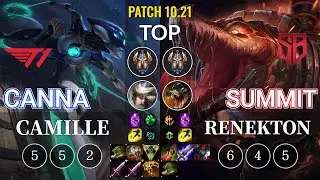 T1 Canna Camille vs SB Summit Renekton Top - KR Patch 10.21