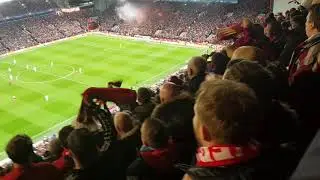 Celebrating Chamberlain's goal vs Manchester City at Anfield 04/04/2018