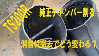 【モトブログ】#192　鈴菌感染TS200R　純正チャンバーを割ってみた　消音材を撤去したらどうなった？