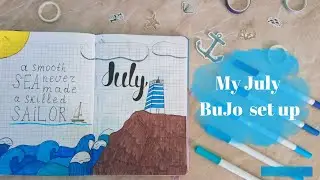 🌊 plan with me// July 2022 bullet journal set up/ sea theme 🏖️⛵🌊