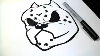 Как нарисовать Pitbull собака граффити