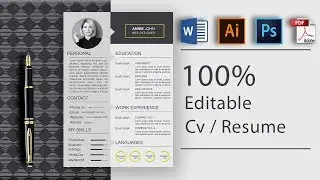 How to Create an Elegant Simple Resume in Adobe Photoshop | CV Design Tutorial