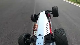 Traxxas rustler 2wd VXL 1/10 STOCK  3s attempted speed run and flip @ 80 MPH 😎💯🔥