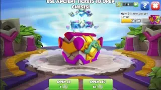 Opened 112 Ancient Water Wind Tickets | Got Cyber and Azure Prism Dragon | Dragon Mania Legends