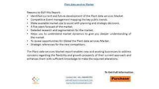 Global Plant data services Market with Opportunities, Industry Analysis, Size, Share