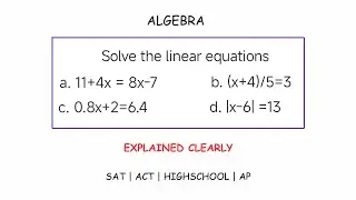 How to solve linear equations (new models) | Algebra | Math Feed